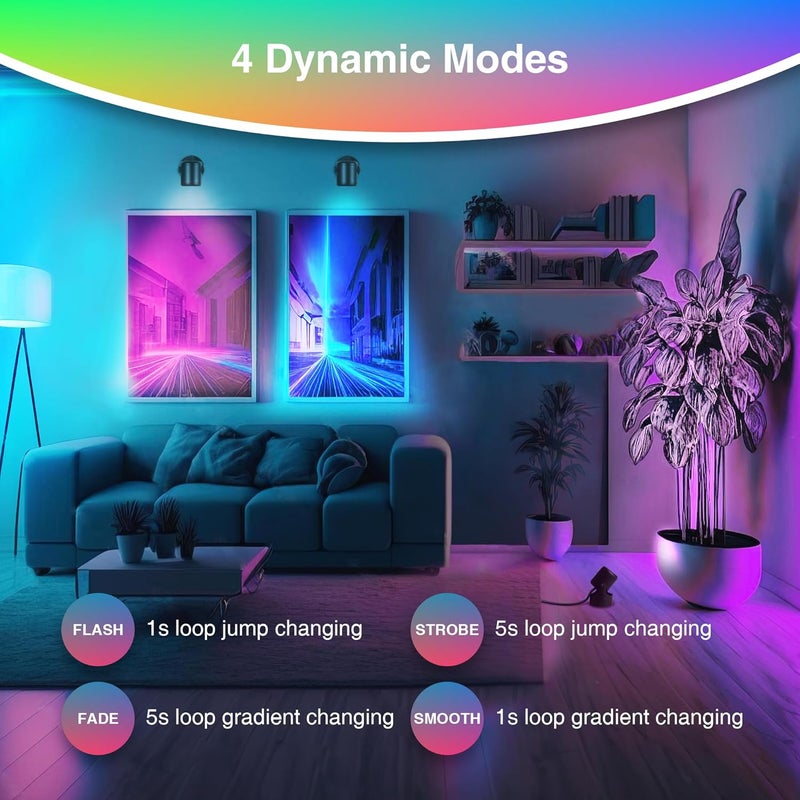 URTOM RGBW Christmas Spot Lights Indoor 6W Up Lights Indoor with Remote Control 16 Color Changing Uplighting Indoor 120V LED Spotlight Indoor Dimmable Uplights Indoor for Parties Plant Decor, 2 Pack - Image 4
